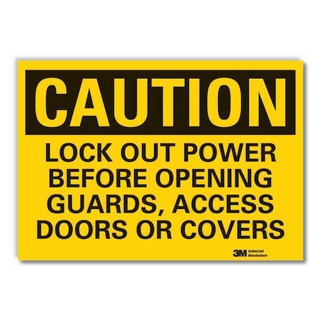 Lyle LCU3-0452-RD_10x7 - Caution Sign,7 in H,Vinyl,Lock Out Power