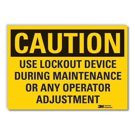 Lyle LCU3-0459-ED_10x7 - Caution Sign, 7 in Height, 10 in Width, Non-PVC Polymer, Vertical Rectangle, English