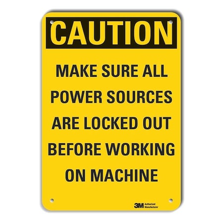 Lyle LCU3-0464-RA_14x10 - Caution Sign,10 in. H,Aluminum, LCU3-0464-RA_14x10