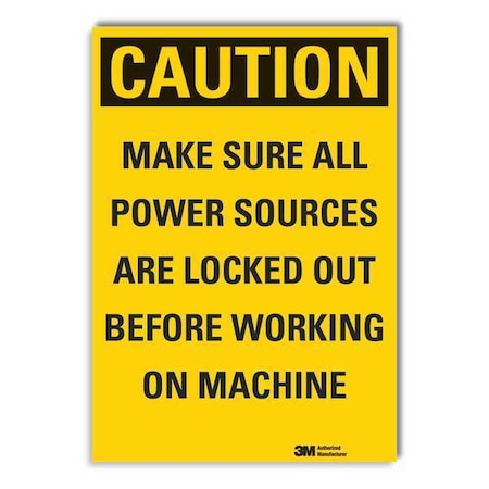 Lyle LCU3-0464-RD_14x10 - Caution Sign,10 in. H,Vinyl, LCU3-0464-RD_14x10