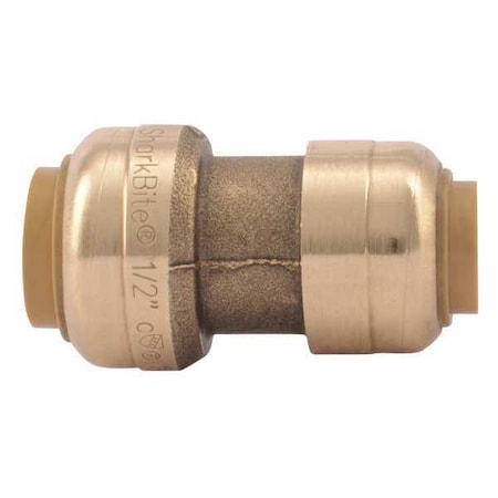 Sharkbite U009LF - Push-Fit Coupling Fitting, 3/8 in x 1/2 in Tube Size, Brass, Brass