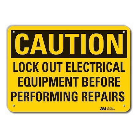 Lyle LCU3-0439-RA_10x7 - Caution Sign,7 in. H,Aluminum, LCU3-0439-RA_10x7