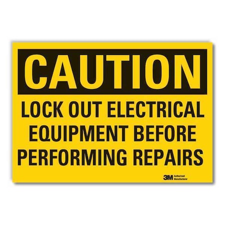 Lyle LCU3-0439-RD_7x5 - Caution Sign,5 in. H,Vinyl, LCU3-0439-RD_7x5