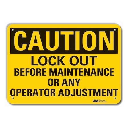 Lyle LCU3-0436-RA_14x10 - Reflective Lockout Tagout Caution Sign, 10 in Height, 14 in Width, Aluminum, Horizontal Rectangle