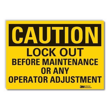 Lyle LCU3-0436-RD_5x3.5 - Caution Sign, 3 1/2 in Height, 5 in Width, Reflective Sheeting, Horizontal Rectangle, English