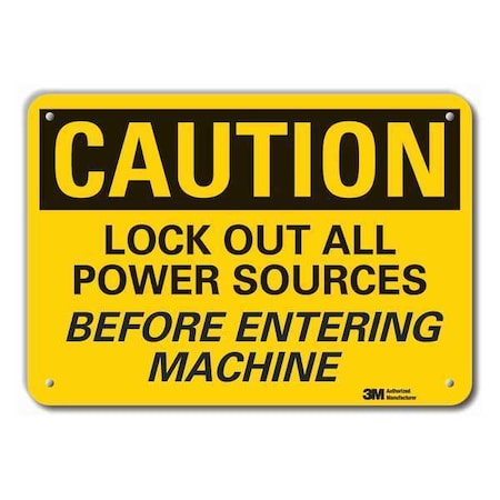 Lyle LCU3-0417-NP_10x7 - Caution Sign,10" W,7" H,0.055" Thick, LCU3-0417-NP_10x7