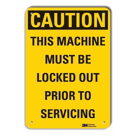 Lyle LCU3-0418-RA_14x10 - Reflective Lockout Tagout Caution Sign, 14 in Height, 10 in Width, Aluminum, Vertical Rectangle
