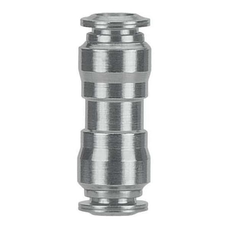 Aignep Usa 60040-6 - Push-Fit Adapter Fitting, Push-to-Connect x Push-to-Connect, 6mm Tube OD, Stainless Steel