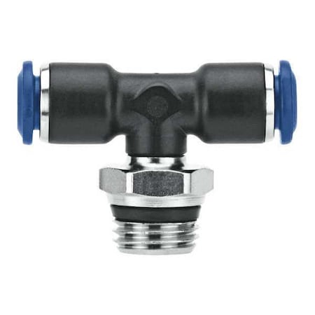 Aignep Usa 85210-02-02 - Push-Fit Tee Fitting, Push-to-Connect x Push-to-Connect x Universal, 1/8 in Tube OD