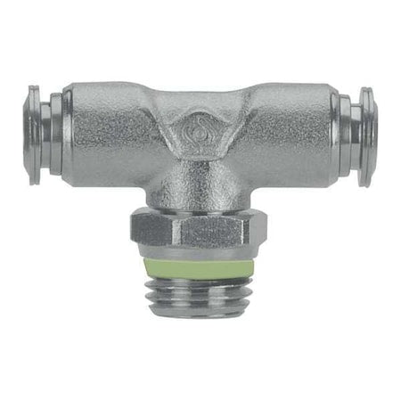 Aignep Usa 60215-12-1/2 - Push-Fit Tee Fitting, Push-to-Connect x Push-to-Connect x BSPP, 12mm Tube OD, 1/2 in Pipe Size