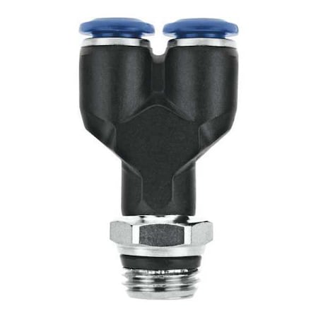 Aignep Usa 55320-8-3/8 - Push-Fit Wye Fitting, Push-to-Connect x Push-to-Connect x Universal, 8mm Tube OD, 3/8 in Pipe Size