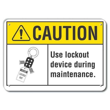 Lyle LCU3-0103-NP_10x7 - Caution Sign, 7 in Height, 10 in Width, Plastic, Vertical Rectangle, English