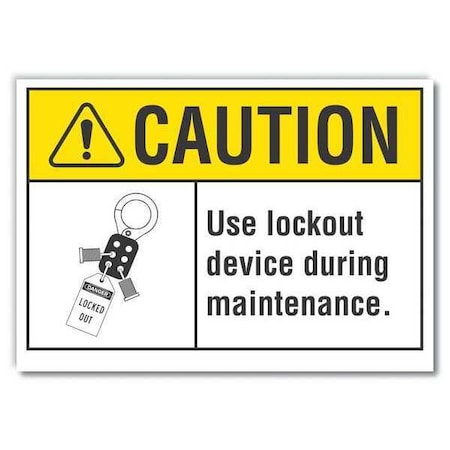 Lyle LCU3-0103-RD_14x10 - Caution Sign, 10 in Height, 14 in Width, Reflective Sheeting, Horizontal Rectangle, English