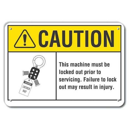 Lyle LCU3-0101-NP_14x10 - Caution Sign, 10 in Height, 14 in Width, Plastic, Horizontal Rectangle, English