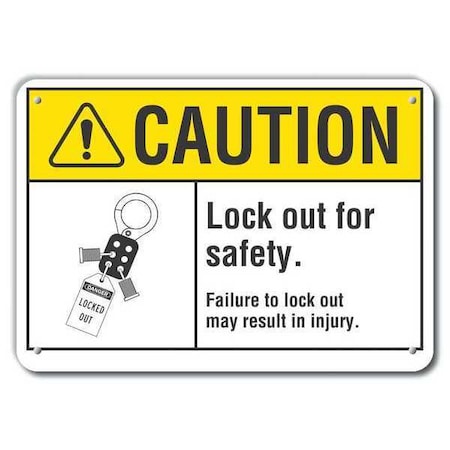 Lyle LCU3-0102-NP_14x10 - Caution Sign, 10 in Height, 14 in Width, Plastic, Horizontal Rectangle, English