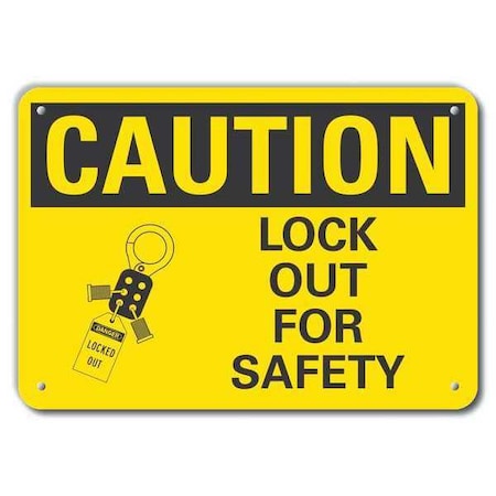 Lyle LCU3-0148-NP_10x7 - Caution Sign, 7 in Height, 10 in Width, Plastic, Vertical Rectangle, English