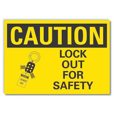 Lyle LCU3-0148-ED_14x10 - Caution Sign, 10 in Height, 14 in Width, Non-PVC Polymer, Horizontal Rectangle, English
