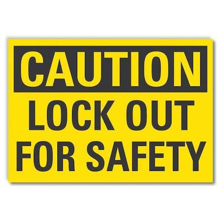 Lyle LCU3-0261-RD_5x3.5 - Caution Sign, 3 1/2 in Height, 5 in Width, Reflective Sheeting, Horizontal Rectangle, English