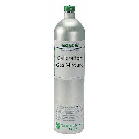 Gasco X02NI99CP5801Q6 - Calibration Gas, Methane, Nitrogen, 58 L, C-10 Connection, +/-5% Accuracy, 500 psi Max. Pressure