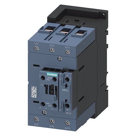 Siemens 3RT20461AM20 - IEC Magnetic Contactor, 1 NC/1 NO, 208 V AC, 3 P, Non-Reversing, Screw