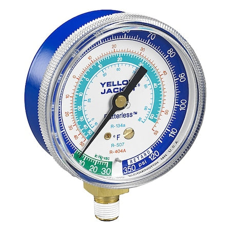 Yellow Jacket 49052 - Low Side Gauge, 2 1/2 in Dia, Blue