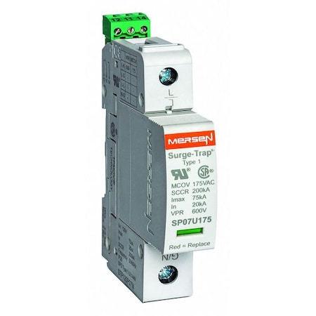 Mersen STP277P07 - Surge Protection Device, 1 Phase, 277 V AC, 1 Poles, 2 Wires