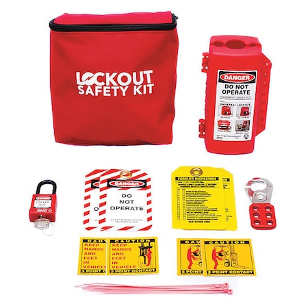Zing 7675 - Portable Lockout Kit,Filled,Canvas,Red