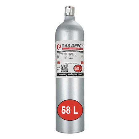 Honeywell 600-0056-000 - Calibration Gas, Chlorine, Nitrogen, 58 L, C-10 Connection, +/-10% Accuracy, 500 psi Max. Pressure