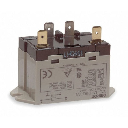 Omron G7L-1A-TUBJ-CB-AC100/120 - Top Flange, Enclosed Power Relay, Square, 30 A, 4 Pins, Quick Connect