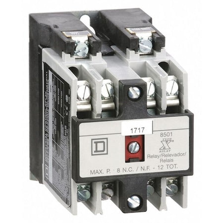 Square D 8501XO20V02 - NEMA Control Relay, 2 NO, 110/120 VAC, 10 A