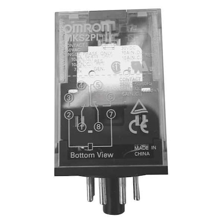Omron MKS2PINDC12 - Plug-In, General Purpose Relay, Octal, 10 A, 8 Pins, Plug-in