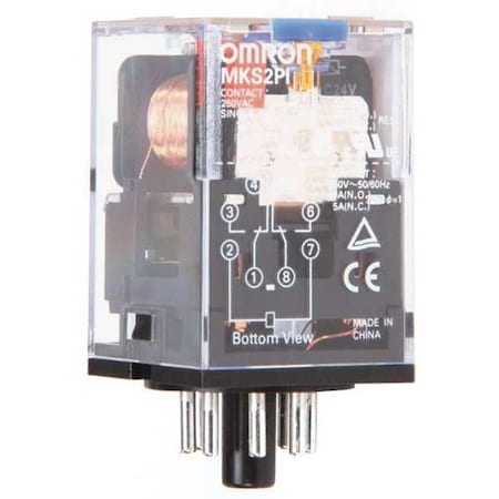 Omron MKS2PIDC24 - Plug-In, General Purpose Relay, Octal, 10 A, 8 Pins, Plug-in