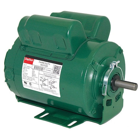 Dayton 5JKW9 - Agricultural Fan Motor, Capacitor-Start/Run, 1/2 HP, 115/208-230 V AC, 1,725 Nameplate RPM, 56 Frame