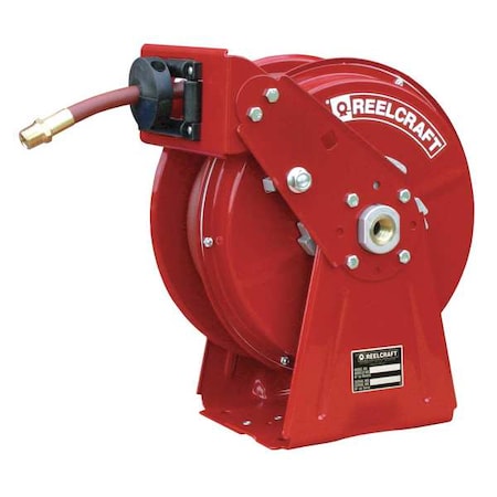 Reelcraft DP5450 OLP - Spring Return Hose Reel, 1/4 in Hose Diameter, 50 ft Length, 300 psi Max. Pressure, Red