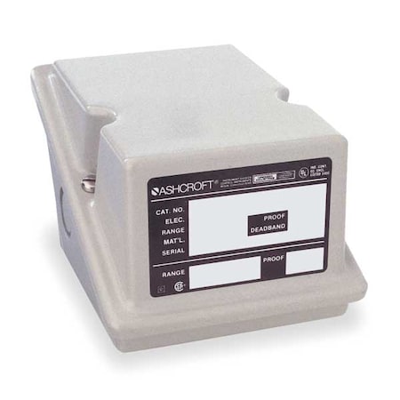 Ashcroft LPAN4HV25XCYLM15 - Pressure Switch, Standard, DPST, 4 Ports, 1/2" FNPT, 1/2" MNPT, 1/4" FNPT, 1.5 to 15 psi Range