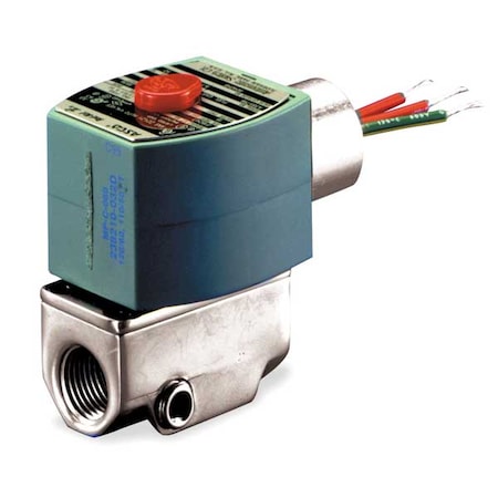 Asco 8040H007 - Solenoid Valve, 2-Way, 2-Position, Normally Closed, 1/4 in Pipe Size, 120 V AC, Compact, Test Port