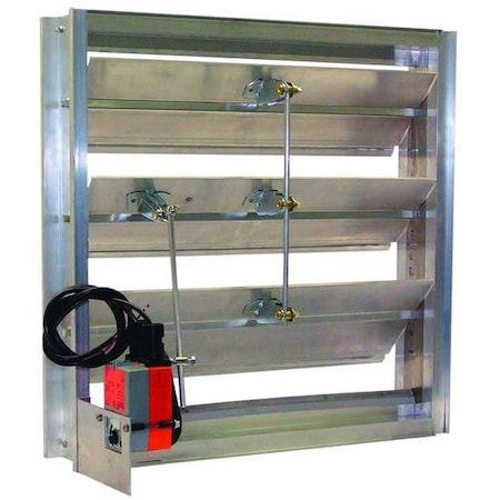 Dayton 5NKK5 - Flanged Frame Motorized Damper,100-240 V