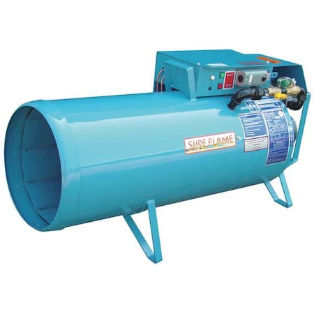Sure Flame S405 - Portable Gas Torpedo Heater, Vapor Propane, Natural Gas, Direct Spark, 400,000 Btu H, 46 in L