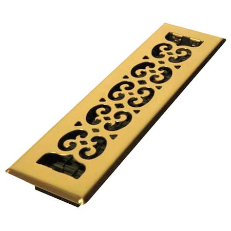 Decor Grates SPH214 - Floor Register 3.75 X 15.5, Bright Brass, Brass