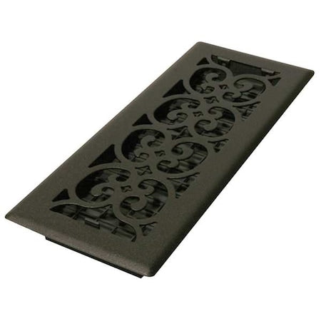Decor Grates ST412 - Floor Register 5.5 X 13.5, Textured Black, Cast Iron
