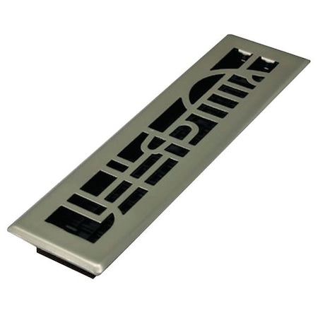 Decor Grates ADH212-NKL - Floor Register 3.75 X 13.5, Plated Nickel, Plated Steel
