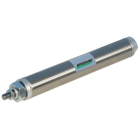 Speedaire NCDMB088-0200CS - Round Body Cylinder, 7/8 in Bore, 2 in Stroke, Round Body Single Acting, Stainless Steel .
