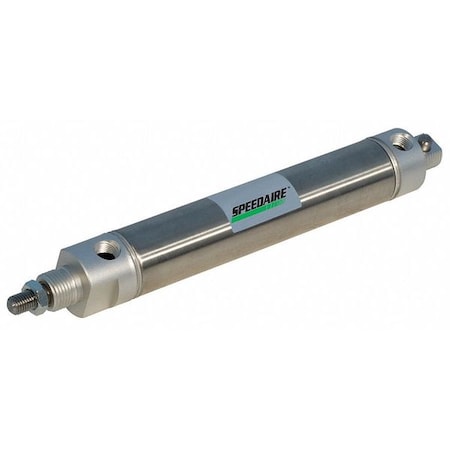 Speedaire NCDMC044-1200 - Round Body Cylinder, 7/16 in Bore, 12 in Stroke, Round Body Double Acting, Stainless Steel .