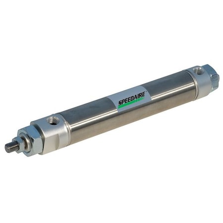 Speedaire NCDME044-1000 - Round Body Cylinder, 7/16 in Bore, 10 in Stroke, Round Body Double Acting, Stainless Steel .