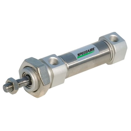 Speedaire C85F20-10 - Round Body Cylinder, 20 mm Bore, 10 mm Stroke, ISO Double Acting, Stainless Steel .