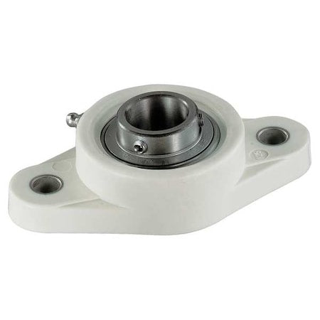 Ntn SUCNFL206 - 2 Holes, Rhombus Housing, 2 Bolt Flange Bearing, Radial Ball, 30 mm Dia, Thermoplastic, Set Screw