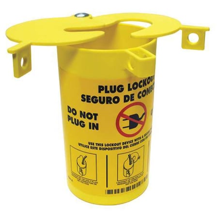 Brady PLO23 - Plug Lockout, For 1 1/4 in Max Cord Diameter, 3 in Max Plug Diameter, For 2-Prong/3-Prong Plug Type