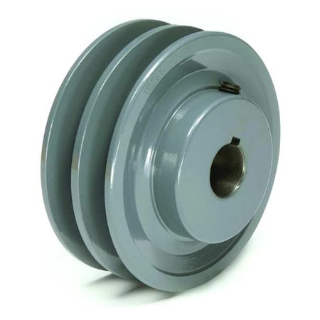 2BK47X1-1/8 - 1-1/8 in Fixed Bore 2 Groove V-Belt Pulley 4.45 in OD