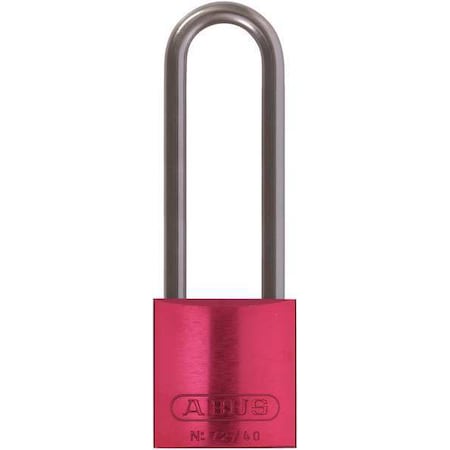 Abus 72 HB/40-75 KA Red - Lockout Padlock, Keyed Alike, Aluminum, Red, 3 in Shackle Height, 1 9/16 in Body Width