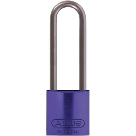 Abus 72 HB/40-75 KD Purple - Lockout Padlock, Keyed Different, Aluminum, Purple, 3 in Shackle Height, 1 1/2 in Body Width
